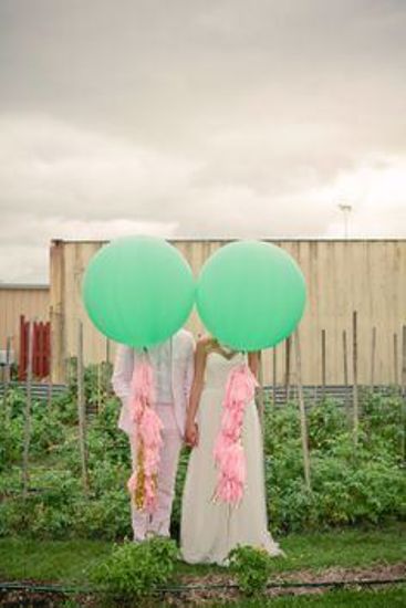 Picture of Huge Giant Green Balloons up to 36" Wedding