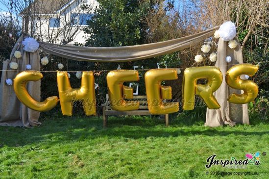 Picture of CHEERS Letters up to 40" / 100 cm Mylar Gold Foil Balloons Wedding