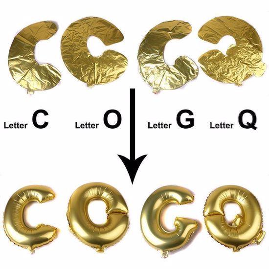 Picture of I DO Letters up to 40" / 100 cm Mylar Gold Foil Balloons Wedding