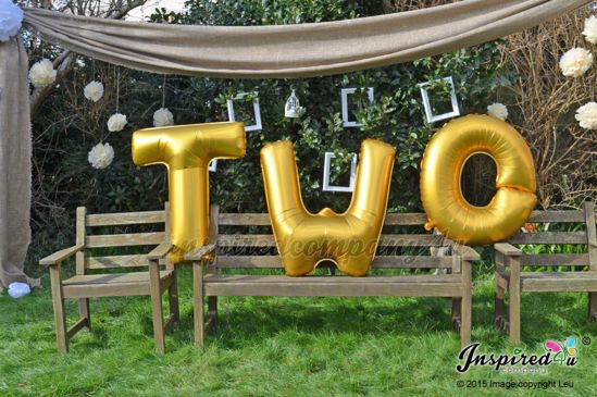 Picture of TWO Letters 40 Inch 100 cm Foil Balloons Birthday