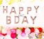 Picture of Happy Bday Rose Gold Balloons, Gold Silver Letters