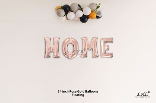 Picture of HOME Rose Gold Letters 34 Inch Foil Balloons