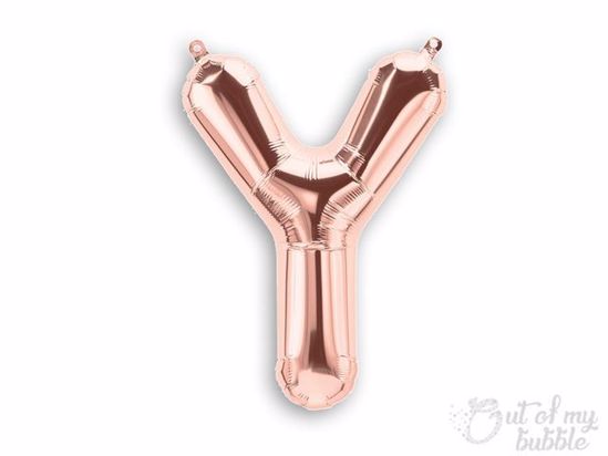 Rose gold foil balloon letter Y