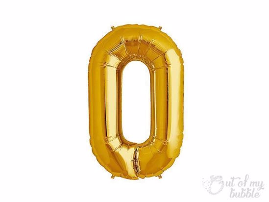 Gold foil balloon number 0