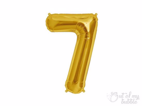 Gold foil balloon number 7