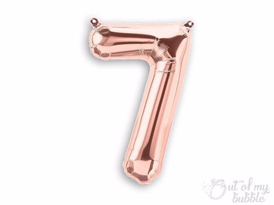 Rose Gold  foil balloon number 7