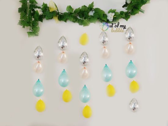 Picture of Yellow Balloon Banner Raindrop Garland Mint