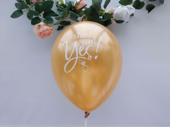 Picture of Gold Balloons She Said Yes