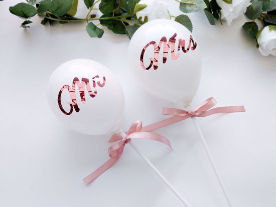 Picture of Rose Gold Mr Mrs Balloons Cake Topper