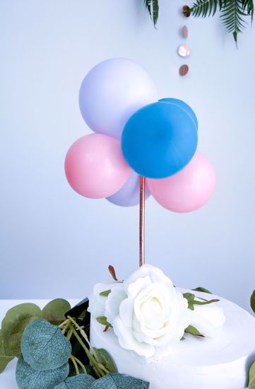 Picture of BALLOON CAKE TOPPER BUNCH BLUE LILAC PINK